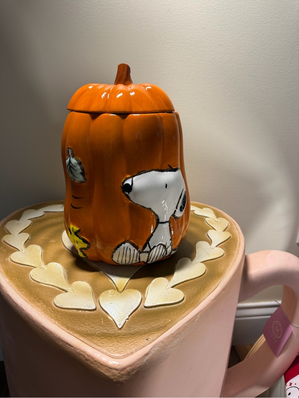 2025 Halloween Peanuts Snoopy Ceramic Pumpkin Lidded Canister Cookie Jar